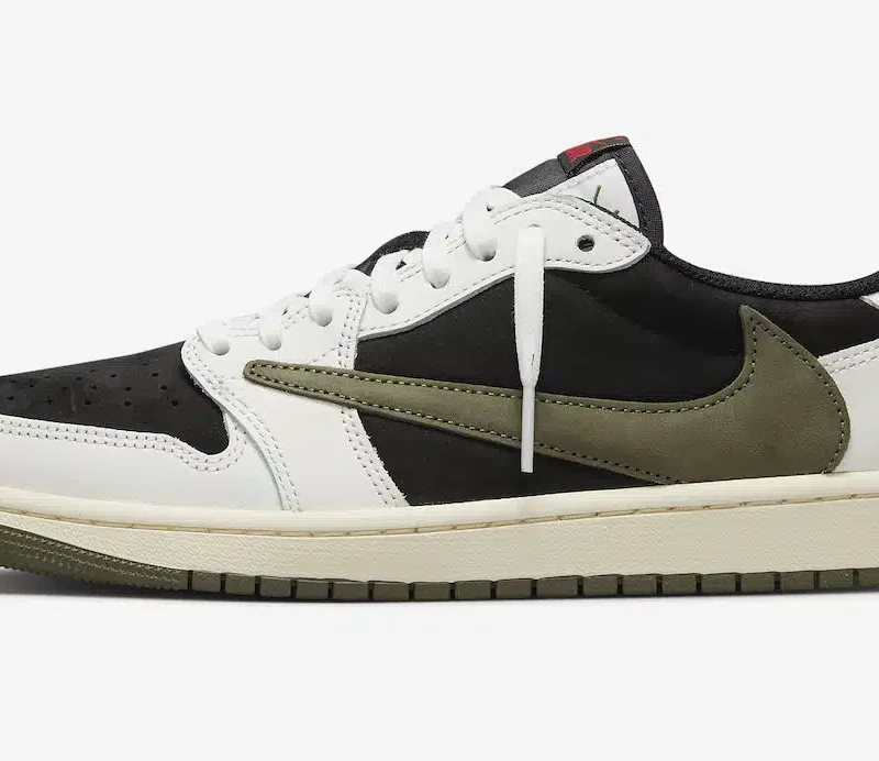 Nike Air Jordan 1 low rétro OG SP Travis Scott coloris vert olive (femme)